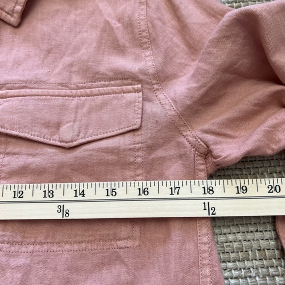 New Directions Dusty Apricot Pink Lightweight Linen  blend Jacket with 6 Pockets - Picture 5 of 16
